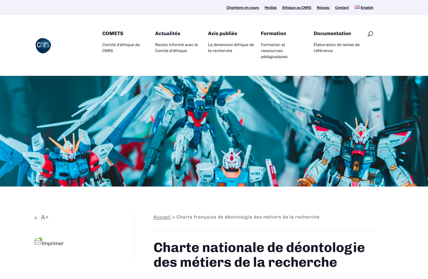 PUBLIER2023 49 CNRS CHARTE DEONTOLOGIE