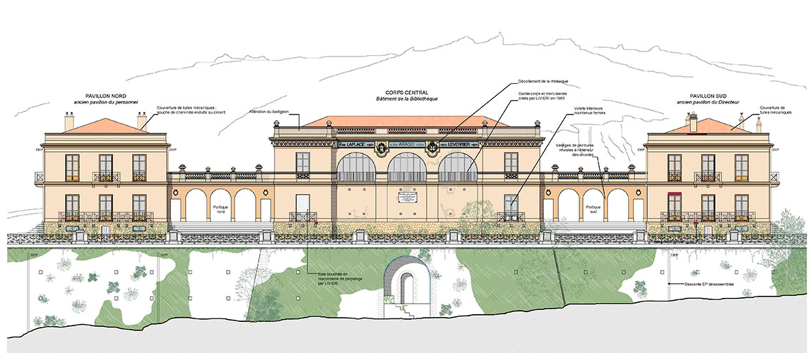 plan du pavillon Henri Chrétien Observatoire de Nice